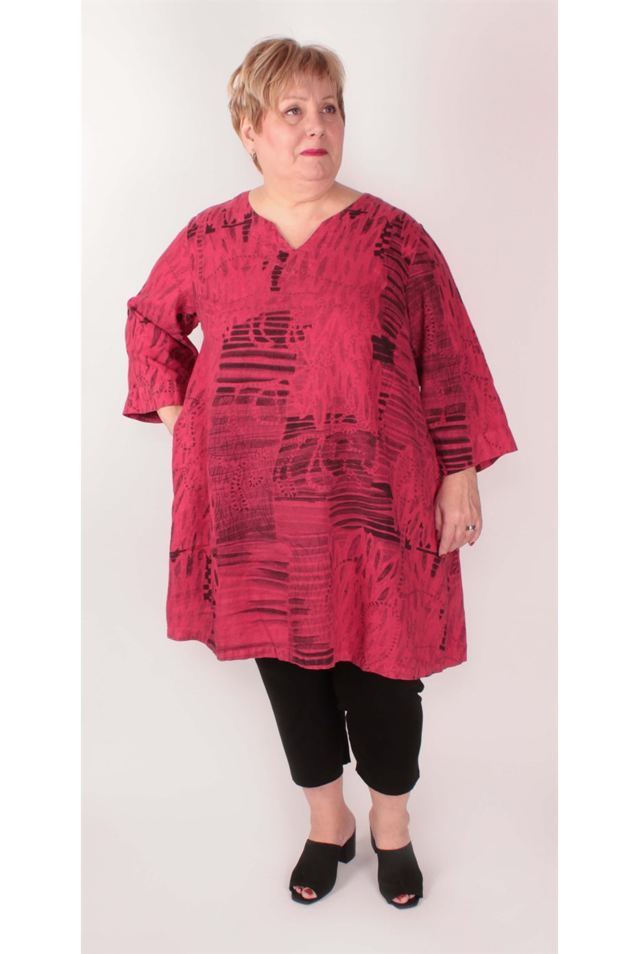 Rasberry Linen Tunic